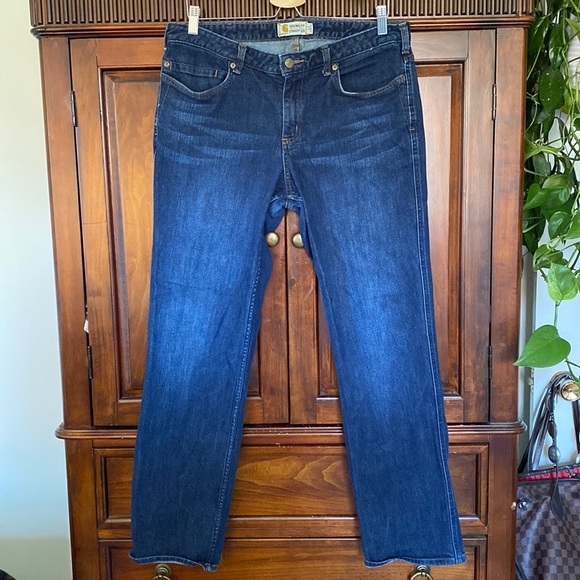 Carhartt Blaine Original Fit Straight Leg Jeans mid Rise Medium wash Size 14R - Picture 3 of 16